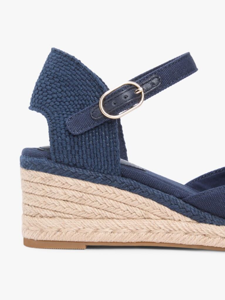 Blue Canvas Wedge Espadrilles  Women