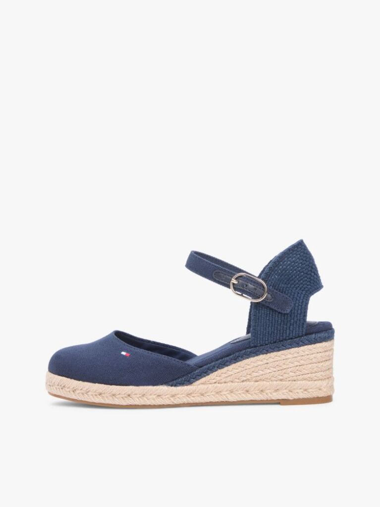 Blue Canvas Wedge Espadrilles  Women
