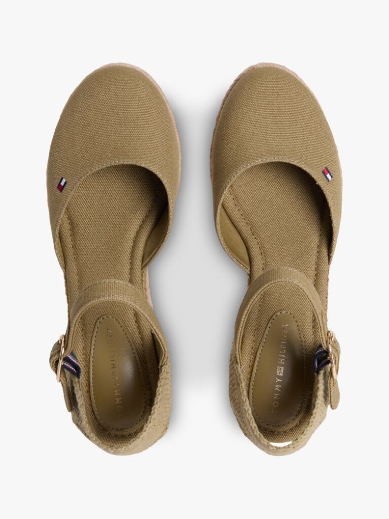 Green Canvas Wedge Espadrilles  Women