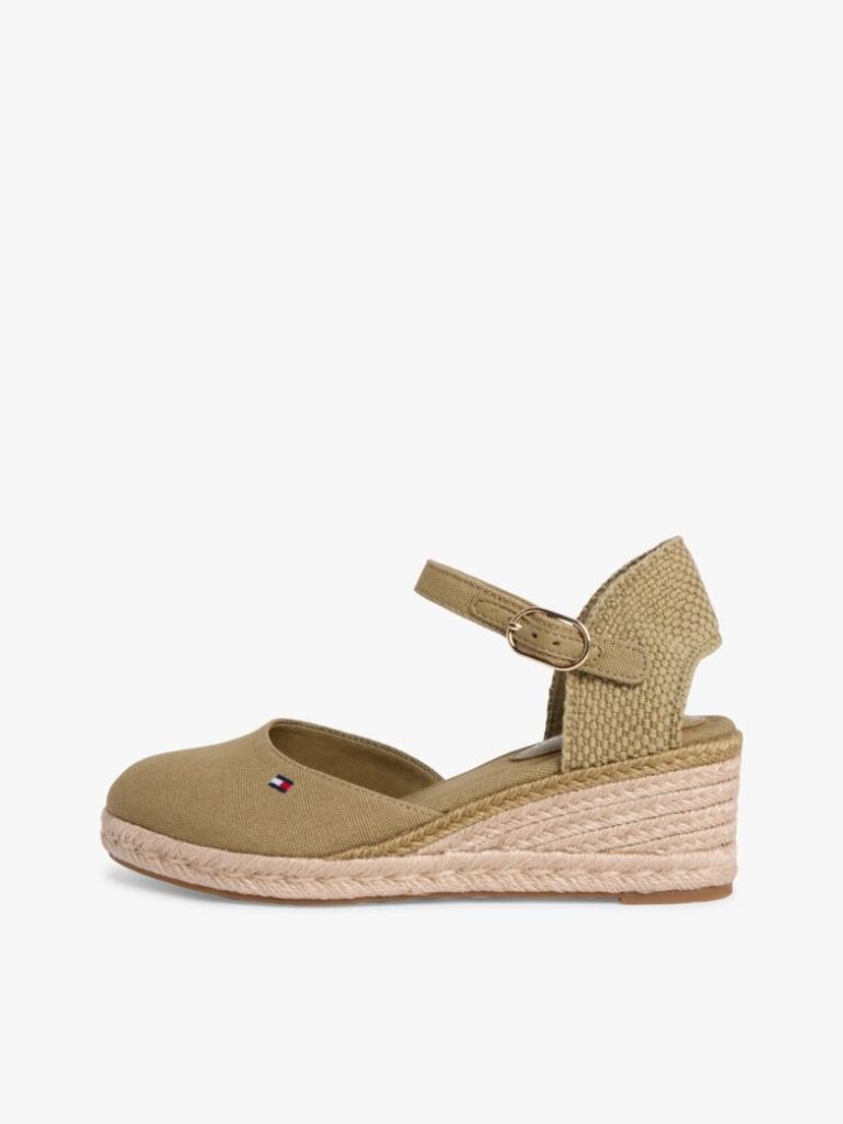 Green Canvas Wedge Espadrilles  Women