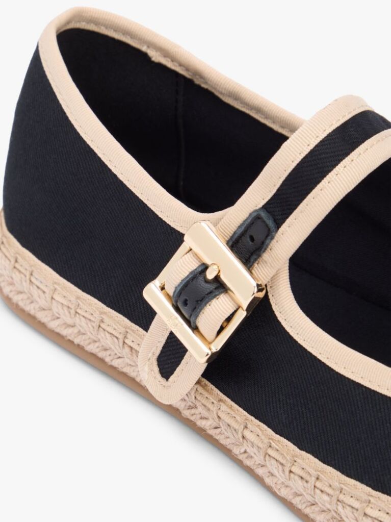 Black Canvas Mary Jane Espadrilles  Women