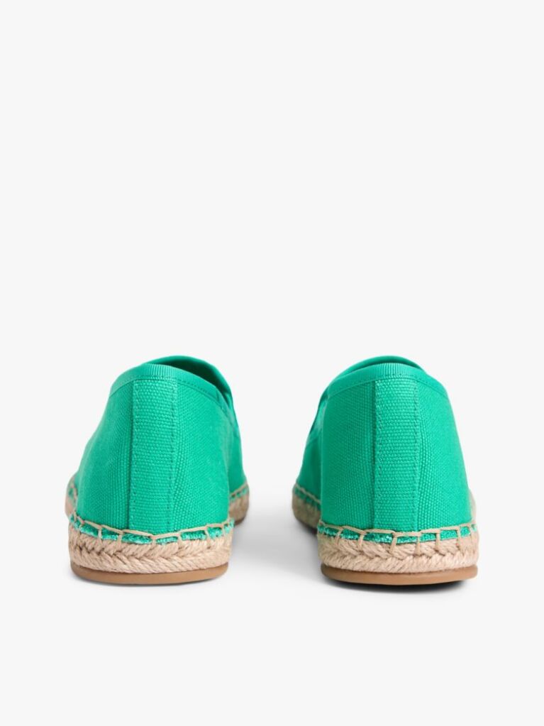 Green Logo Embroidery Canvas Espadrilles  Women
