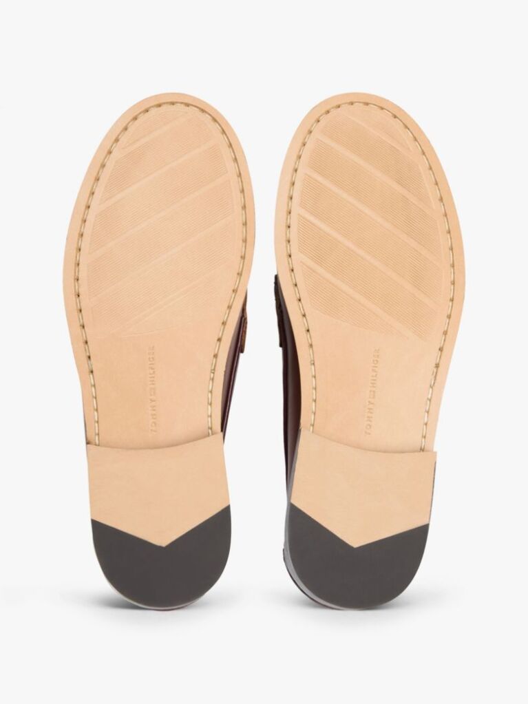 Brown Leather Penny Loafers  Women