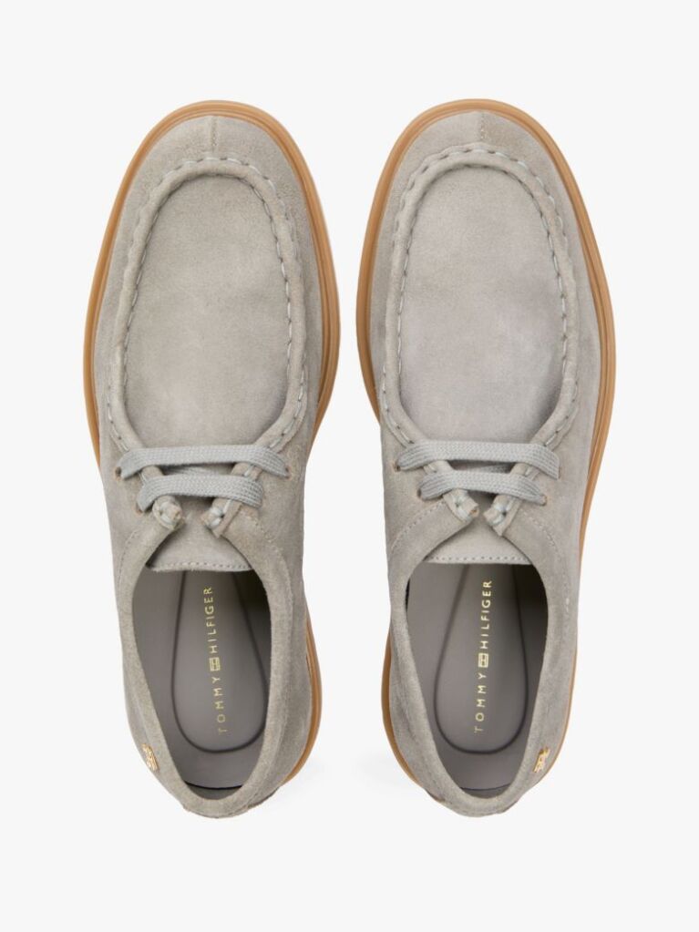 Γκρι TH Monogram Σουέτ Loafers Με Moc Μύτη  Γυναίκες