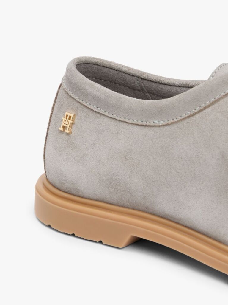 Γκρι TH Monogram Σουέτ Loafers Με Moc Μύτη  Γυναίκες
