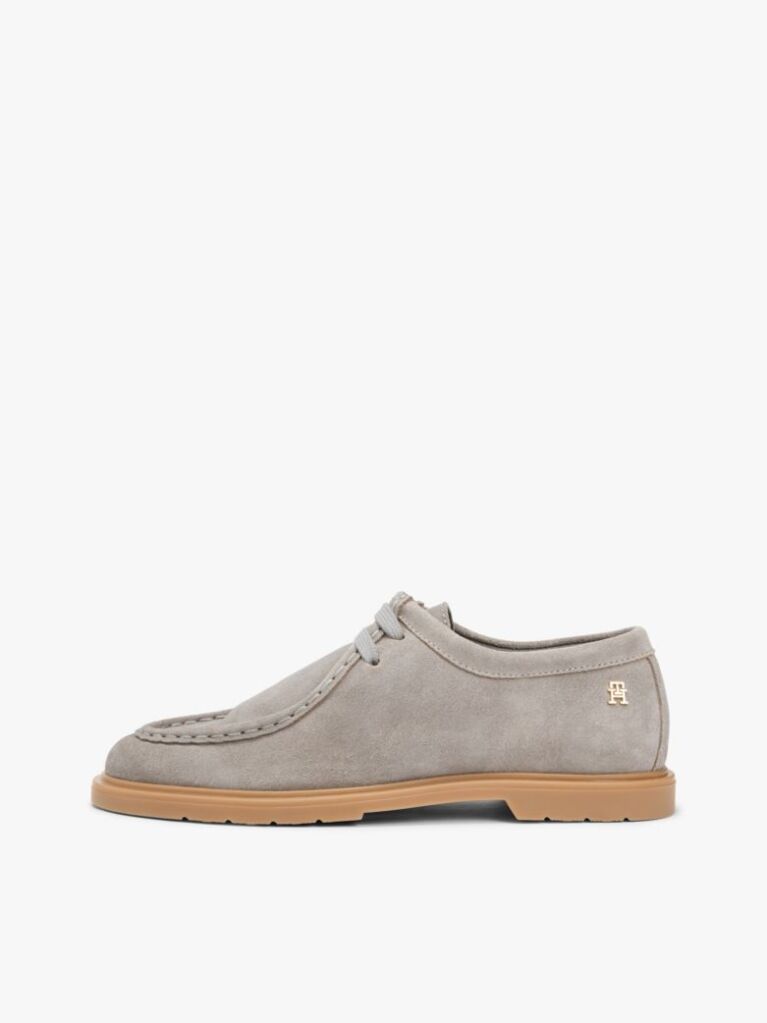 Γκρι TH Monogram Σουέτ Loafers Με Moc Μύτη  Γυναίκες