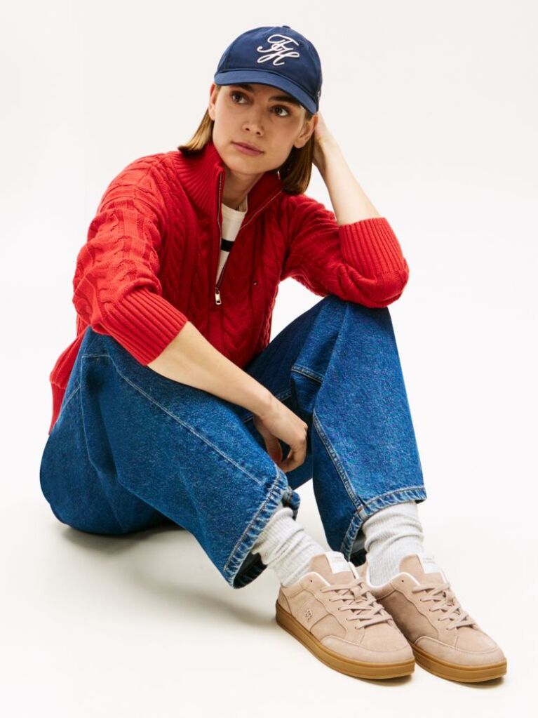 Ροζ TH Monogram Σουέτ Sneakers  Γυναίκες