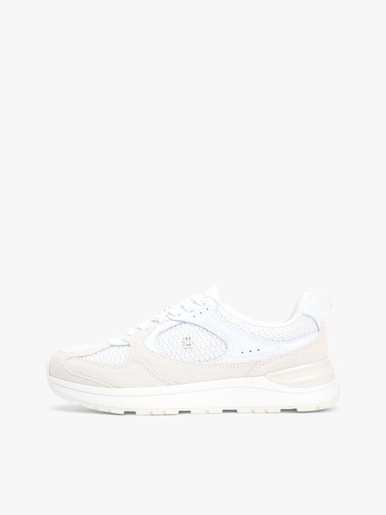Άσπρο Tonal Sneakers Με Μίξη Υφών Και Μονόγραμμα TH  Γυναίκες