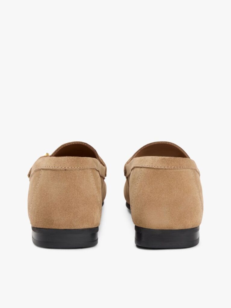 Καφέ Penny Σουέτ Loafers Με Διακοσμητική Αλυσίδα  Γυναίκες