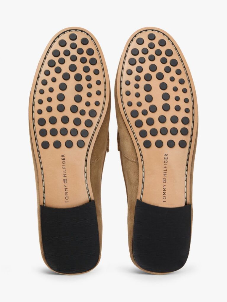 Καφέ Penny Σουέτ Loafers Με Διακοσμητική Αλυσίδα  Γυναίκες