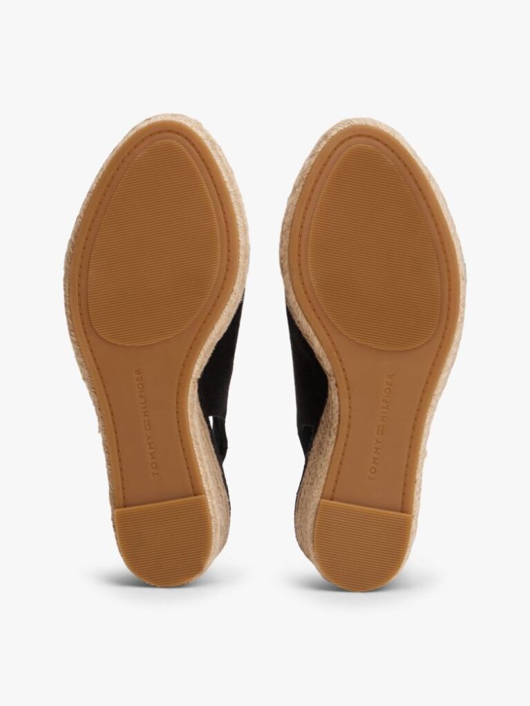 Black Hemp Slingback Wedge Espadrilles  Women