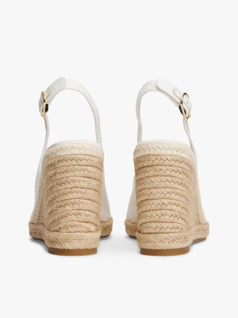 White Hemp Slingback Wedge Espadrilles  Women