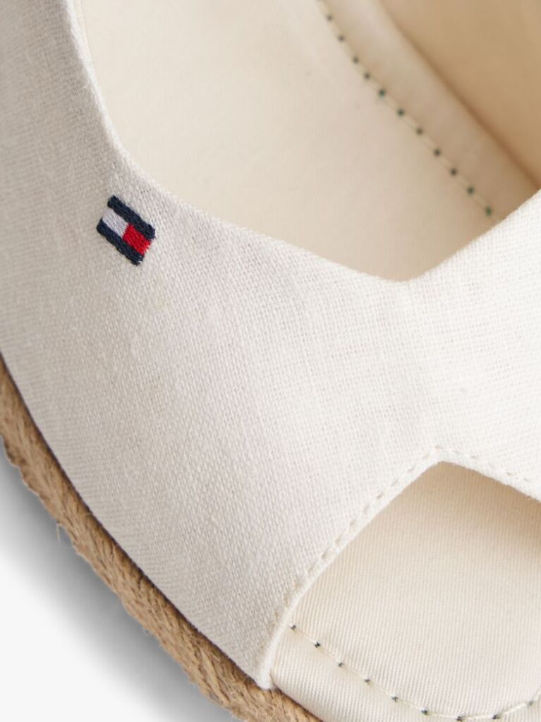 White Hemp Slingback Wedge Espadrilles  Women