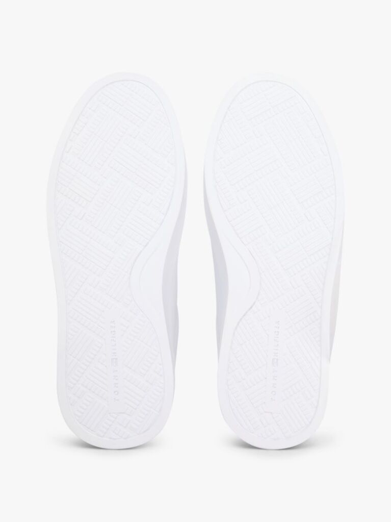 Άσπρο Δερμάτινα Sneakers Με Υφασμάτινη Λεπτομέρεια  Γυναίκες