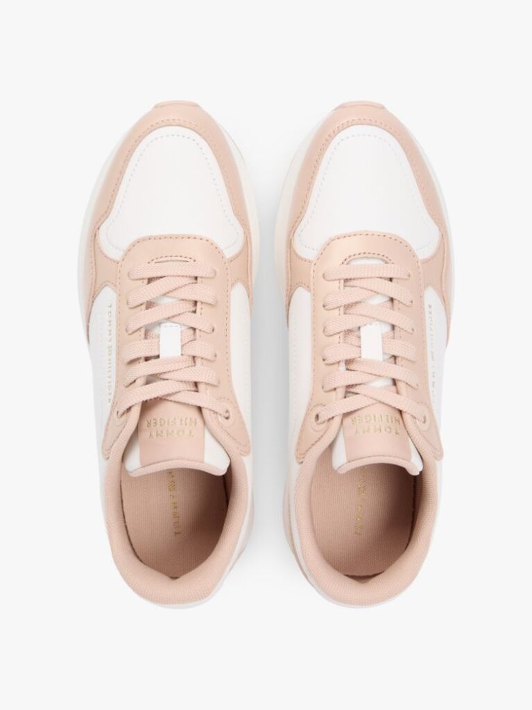 Multi Metallic Logo Leather Serrated Trainers  Women