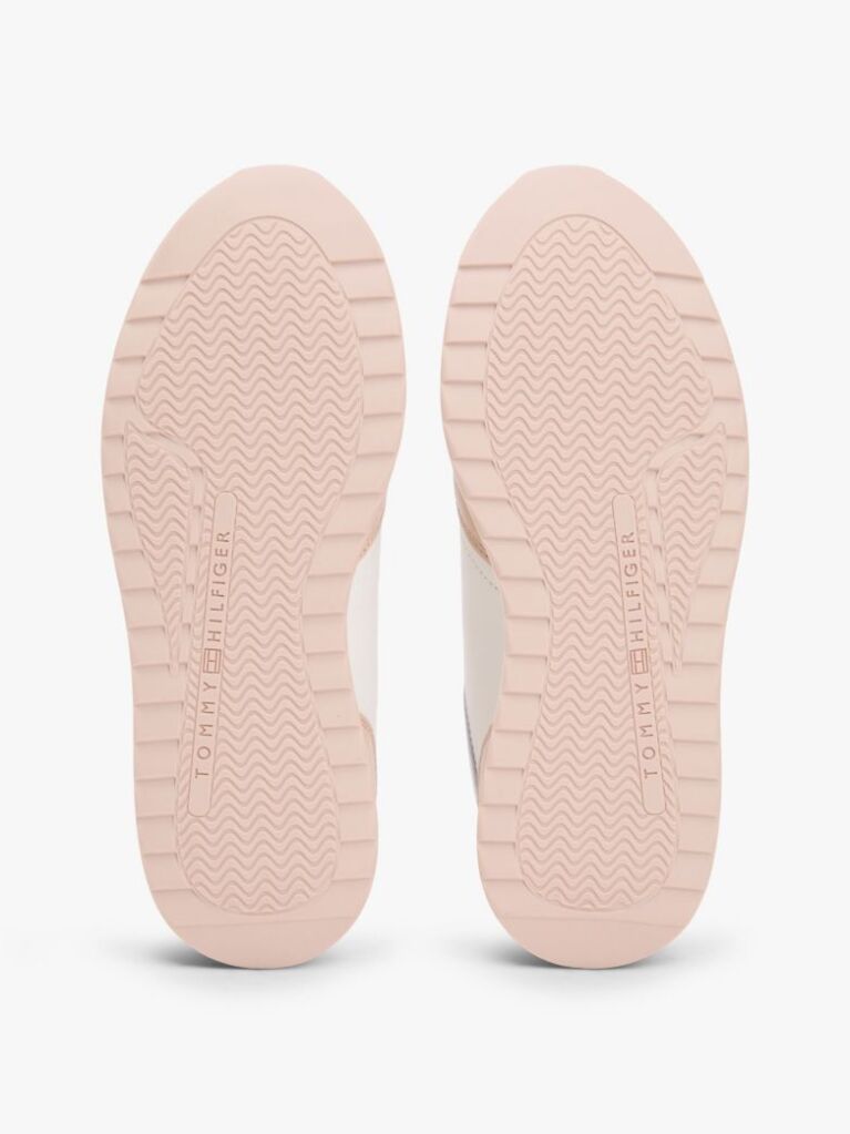 Multi Metallic Logo Leather Serrated Trainers  Women