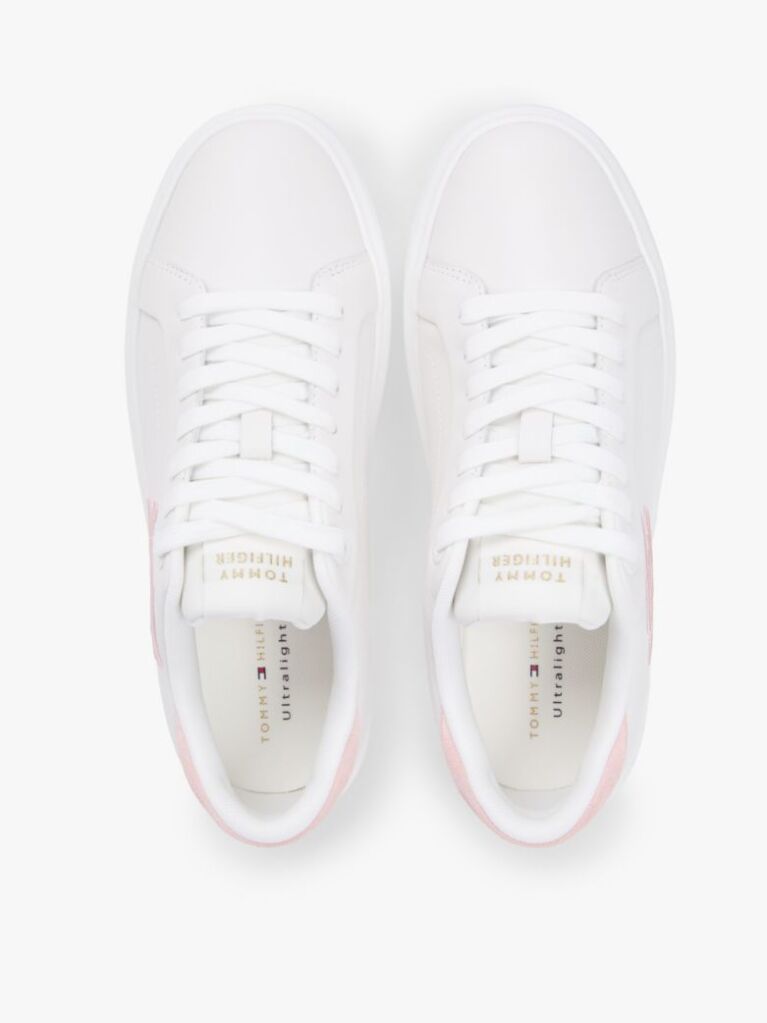 Άσπρο Δερμάτινα Sneakers Με Κεντητό Λογότυπο  Γυναίκες