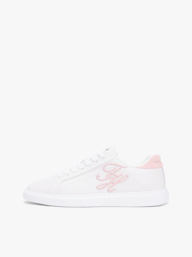 Άσπρο Δερμάτινα Sneakers Με Κεντητό Λογότυπο  Γυναίκες