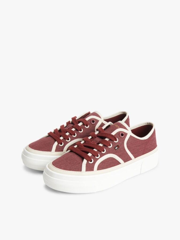 Κόκκινο Sneakers Mε Πλατφόρμα Από Canvas  Γυναίκες