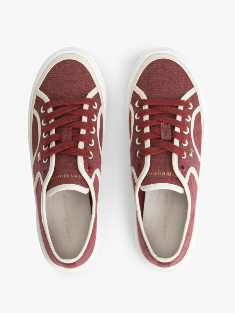 Κόκκινο Sneakers Mε Πλατφόρμα Από Canvas  Γυναίκες