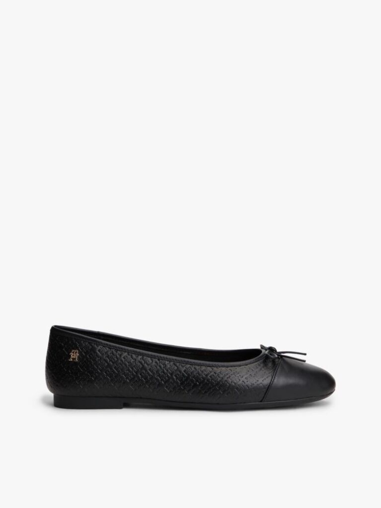Black TH Monogram Embossed Ballerinas  Women