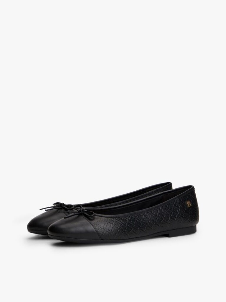 Black TH Monogram Embossed Ballerinas  Women