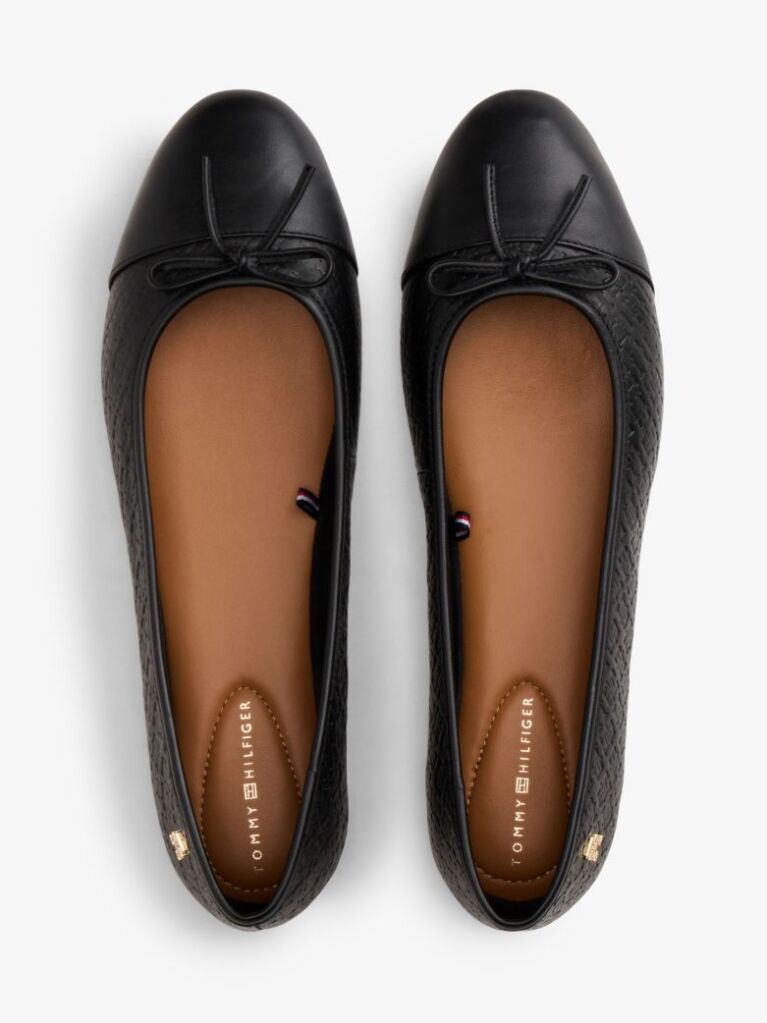 Black TH Monogram Embossed Ballerinas  Women
