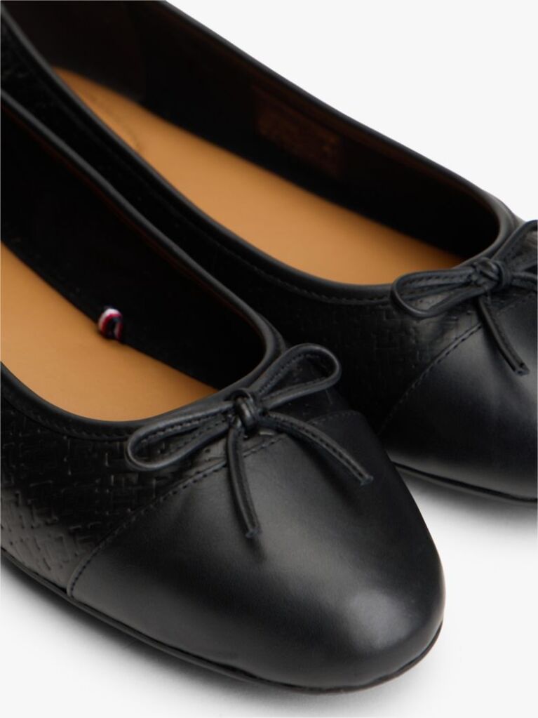 Black TH Monogram Embossed Ballerinas  Women