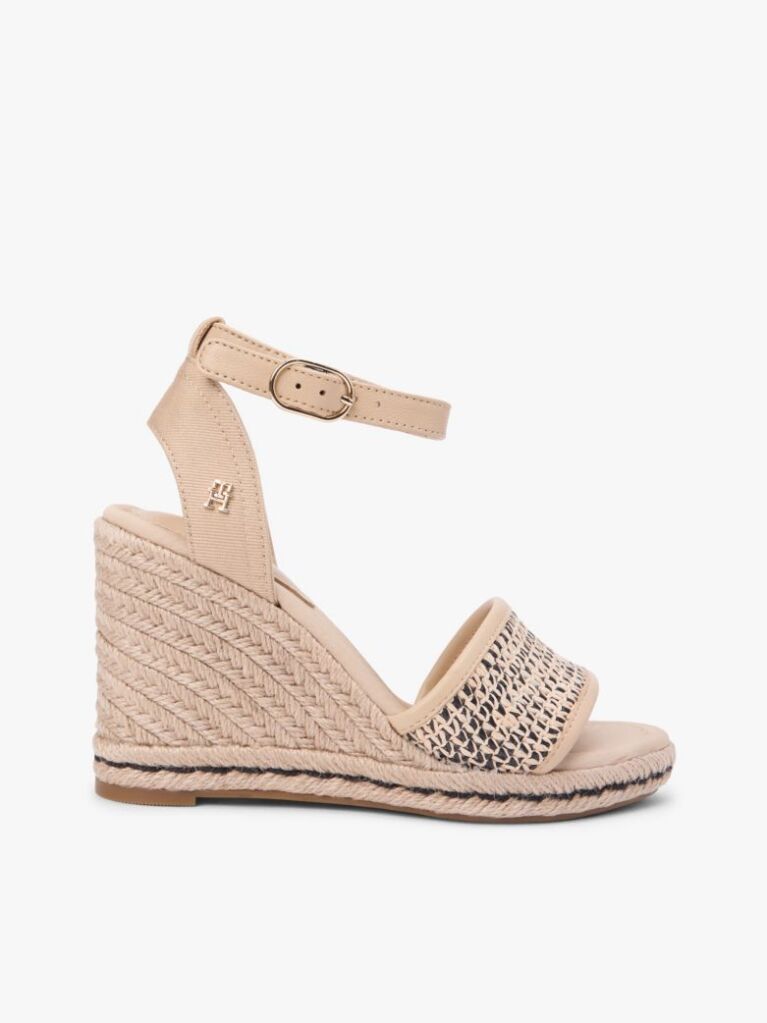 Multi Raffia Strap High Wedge Espadrilles  Women