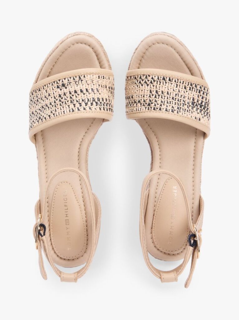 Multi Raffia Strap High Wedge Espadrilles  Women