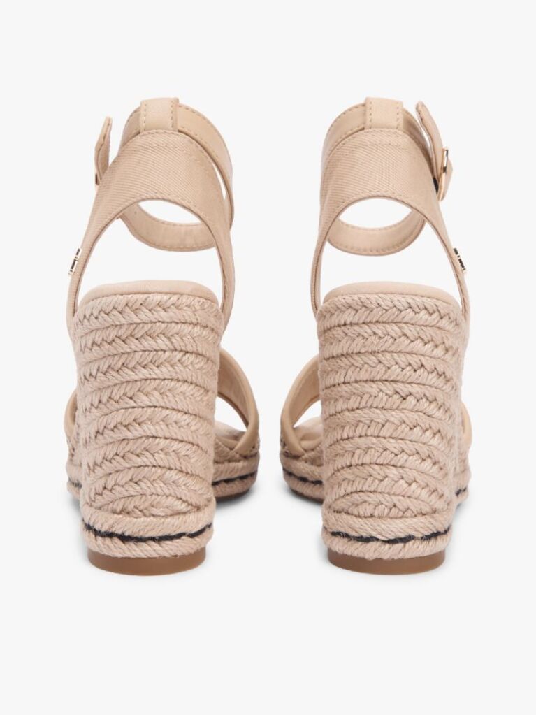 Multi Raffia Strap High Wedge Espadrilles  Women