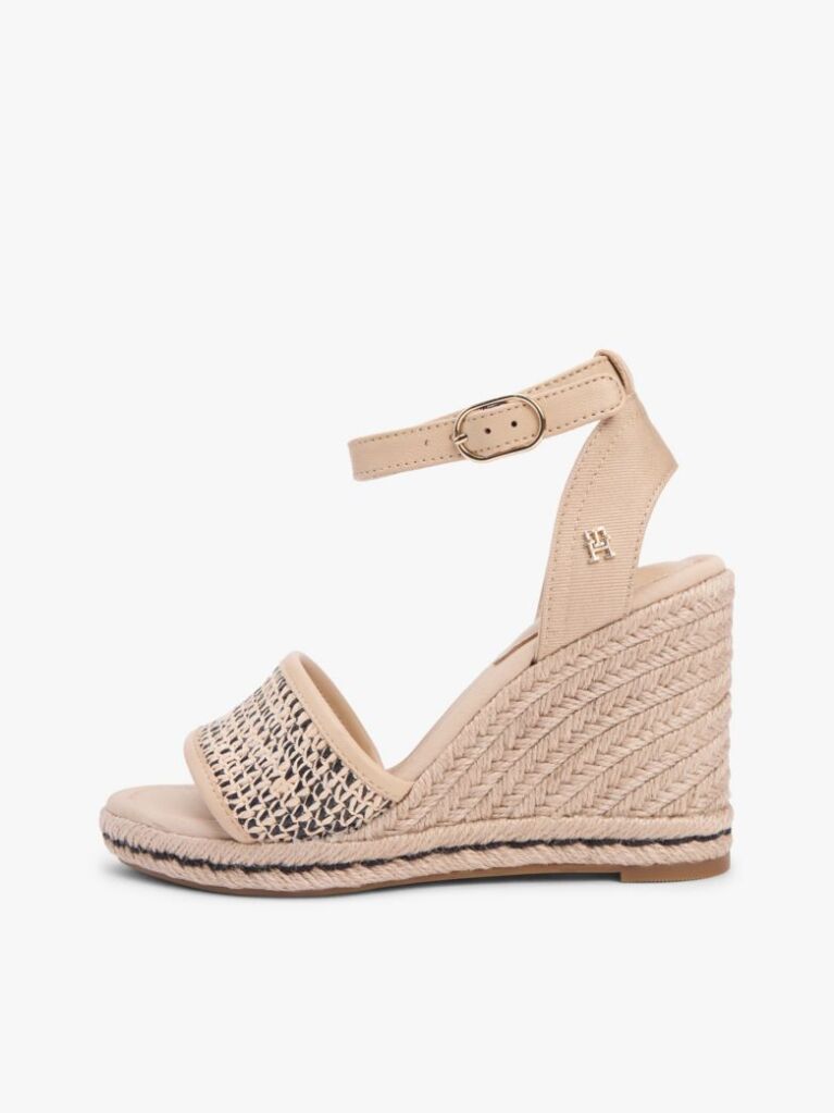 Multi Raffia Strap High Wedge Espadrilles  Women
