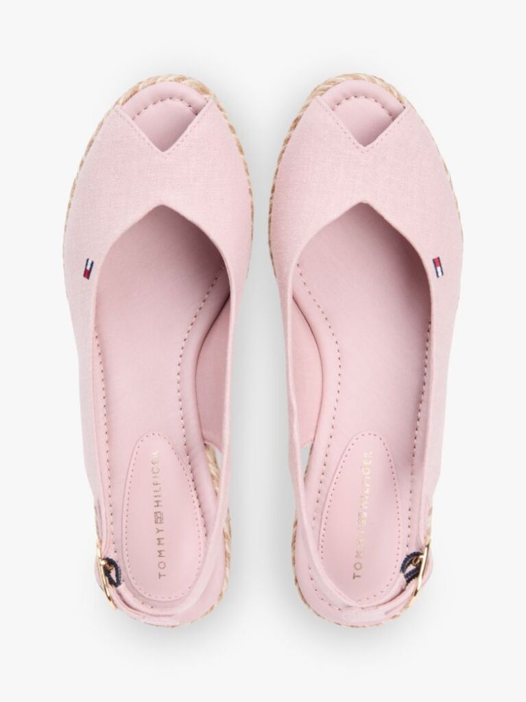 Pink Hemp Slingback Wedge Espadrilles  Women