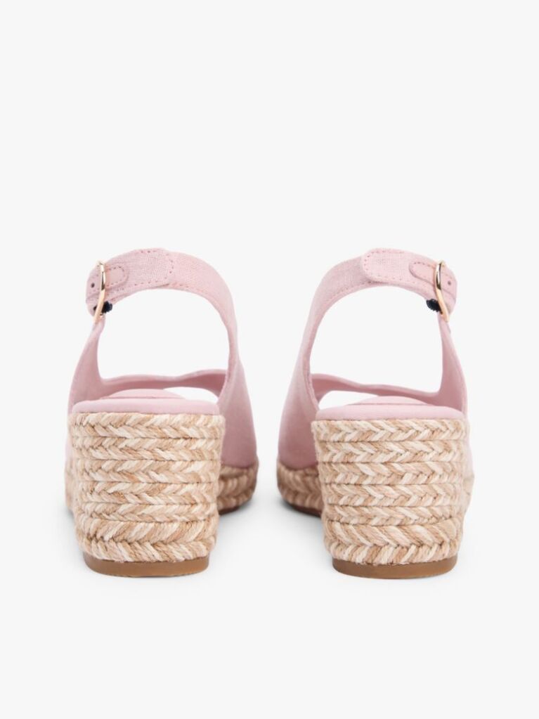 Pink Hemp Slingback Wedge Espadrilles  Women