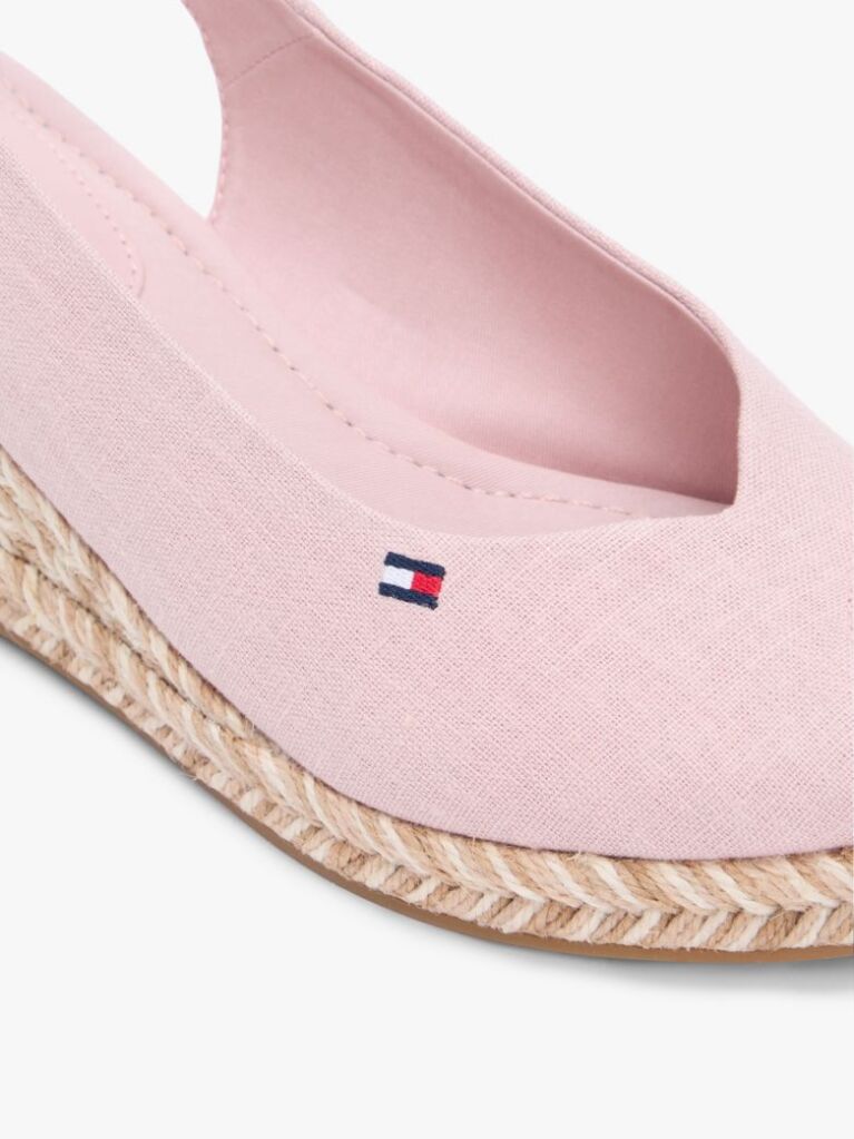 Pink Hemp Slingback Wedge Espadrilles  Women