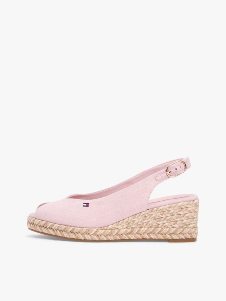 Pink Hemp Slingback Wedge Espadrilles  Women