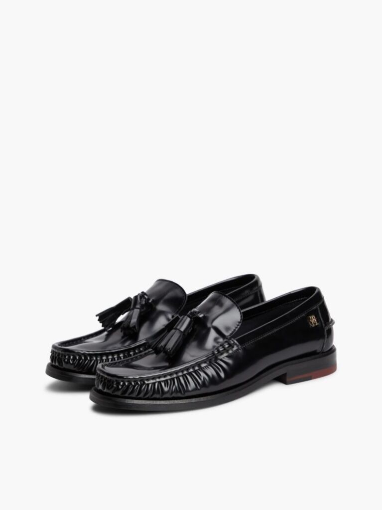 Μαύρο Δερμάτινα Loafers Με Tassel  Γυναίκες