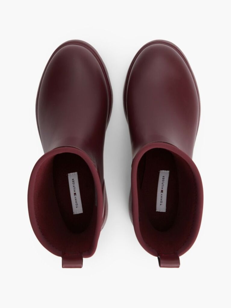Red TH Monogram Cleat Rain Boots  Women