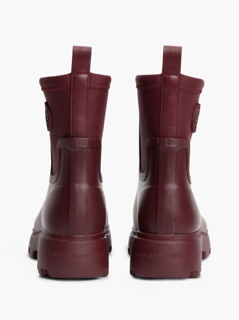 Red TH Monogram Cleat Rain Boots  Women