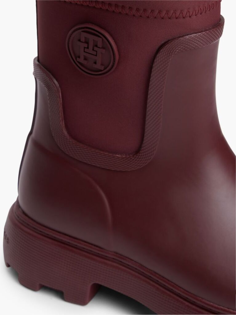 Red TH Monogram Cleat Rain Boots  Women