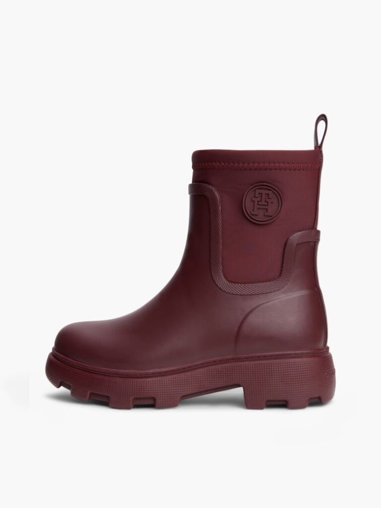 Red TH Monogram Cleat Rain Boots  Women