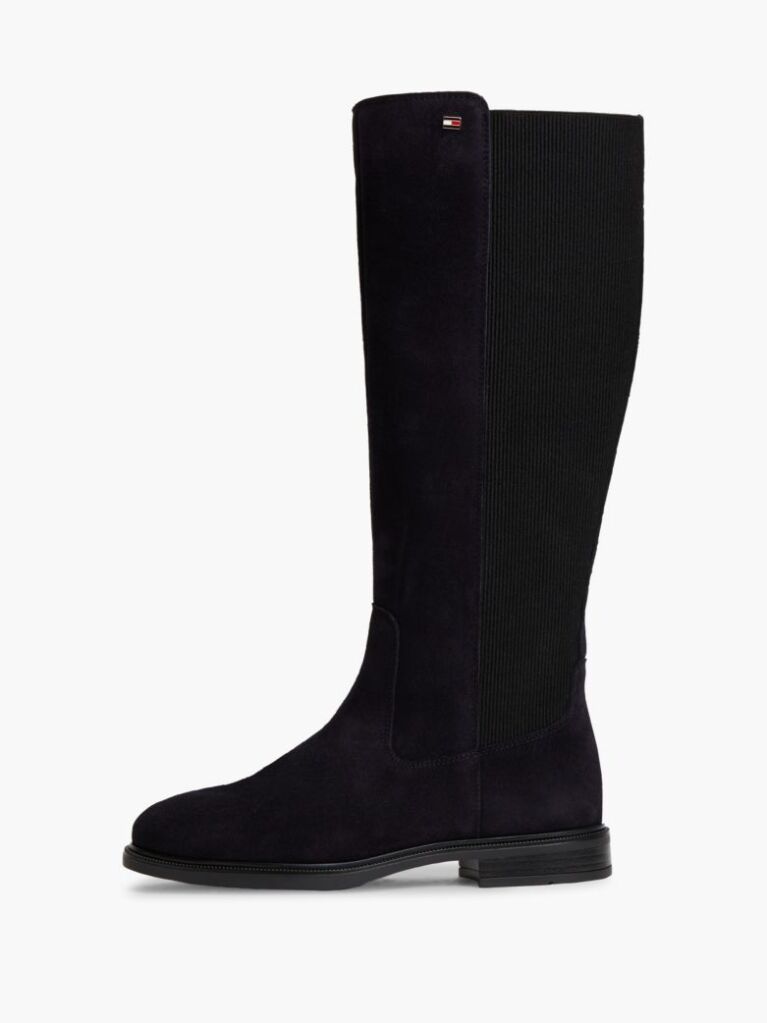 Blue Enamel Flag Suede High Chelsea Boots  Women