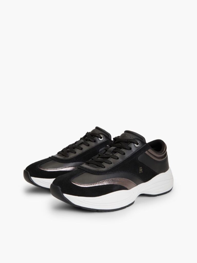 Μαύρο Σουέτ Sneakers Με Μονόγραμμα TH  Γυναίκες
