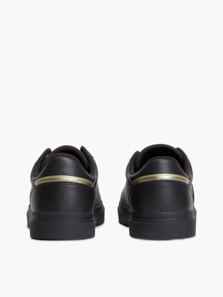 Μαύρο Δερμάτινα Sneakers Με Ανάγλυφο Φινίρισμα  Γυναίκες