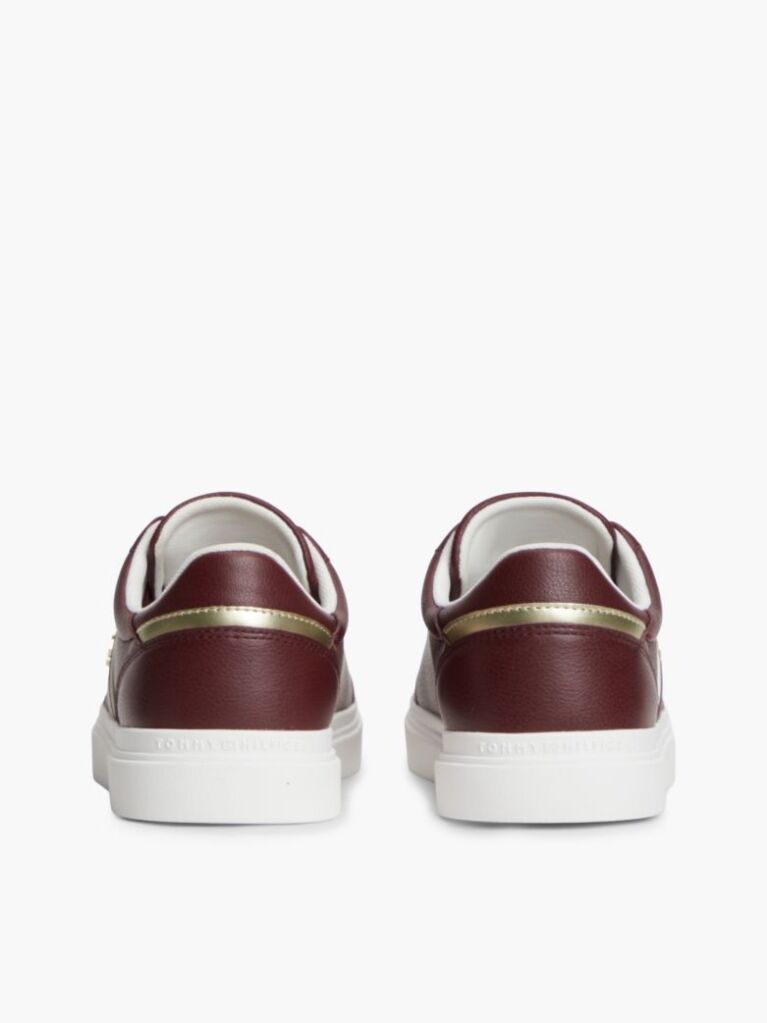 Κόκκινο Δερμάτινα Sneakers Με Ανάγλυφο Φινίρισμα  Γυναίκες
