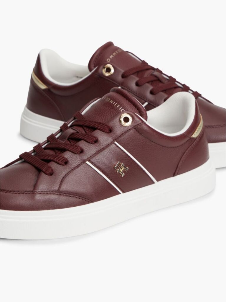 Κόκκινο Δερμάτινα Sneakers Με Ανάγλυφο Φινίρισμα  Γυναίκες