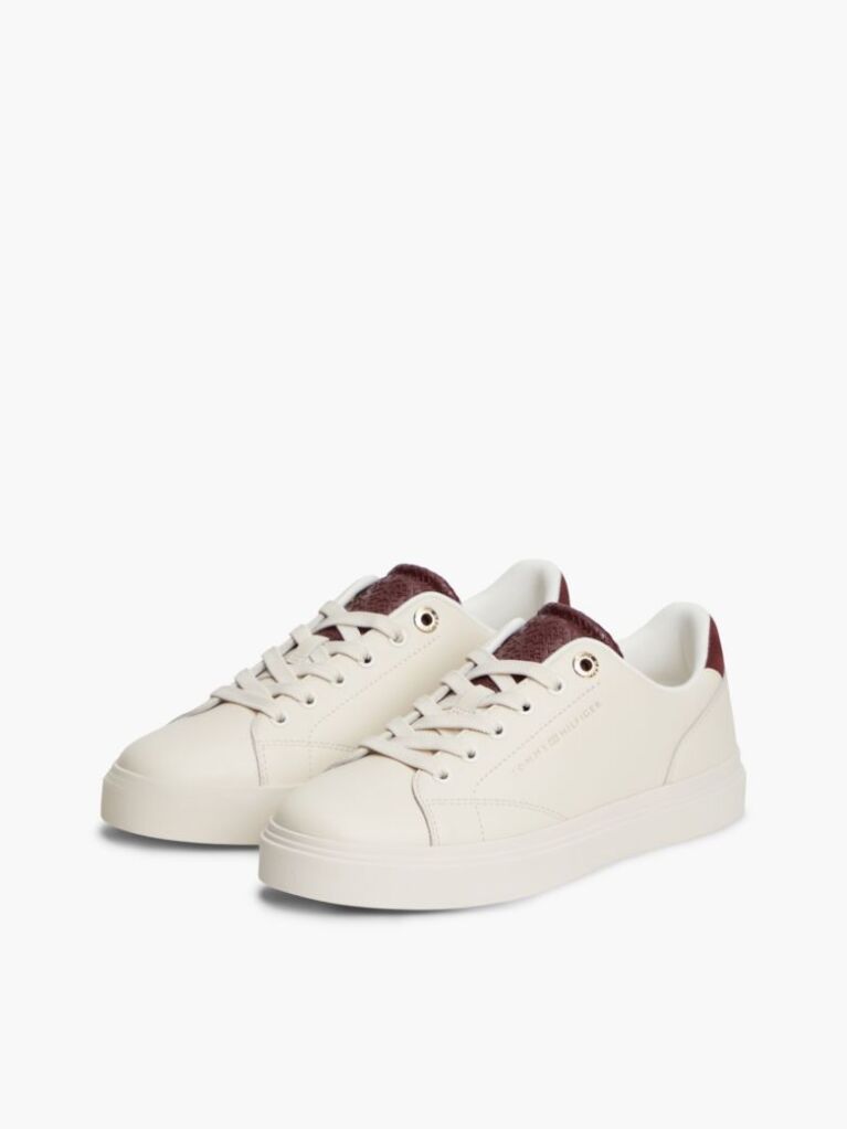 Μπεζ TH Monogram Δερμάτινα Sneakers  Γυναίκες