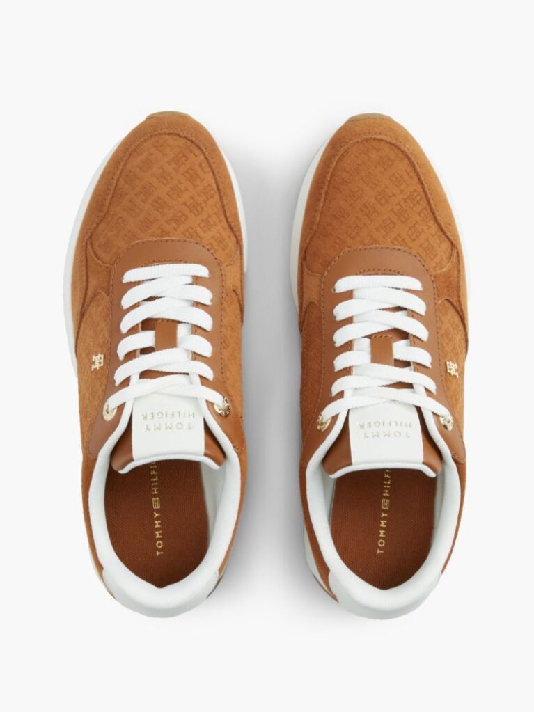 Καφέ TH Monogram Σουέτ Sneakers  Γυναίκες