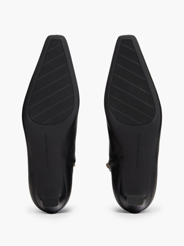 Black Kitten Heel Leather Ankle Boots  Women