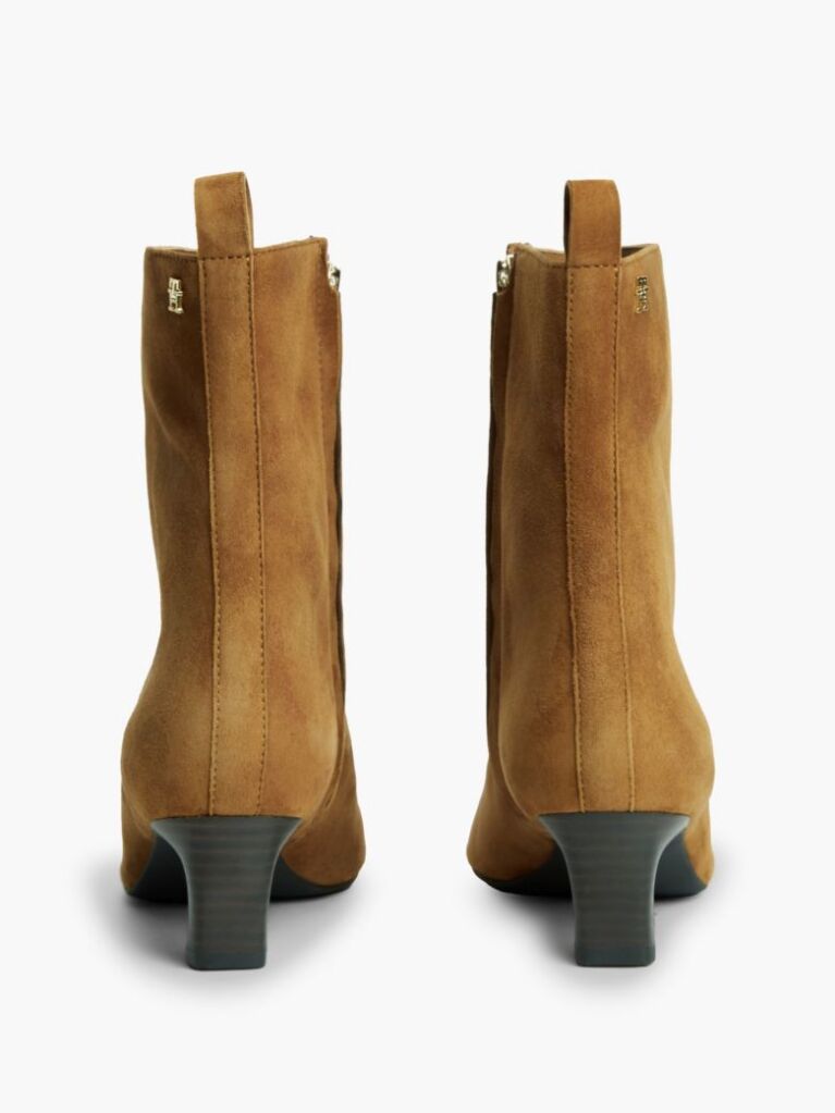 Brown Kitten Heel Suede Ankle Boots  Women